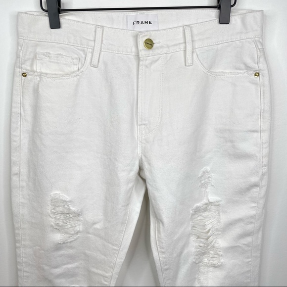 FRAME NWOT Le Garçon Straight Leg Distressed Rolled Cuff Boyfriend Jeans SZ 25 - Picture 7 of 15